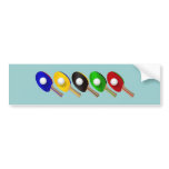 Table Tennis Bat and Ping Pong Ball Sports Bumper Sticker