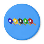 Table Tennis Bat and Ping Pong Ball Sports Fridge Magnets