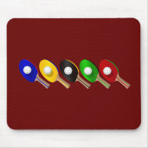 Table Tennis Bat and Ping Pong Ball Sports Mousepad