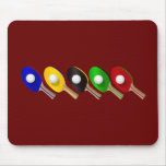 Table Tennis Bat and Ping Pong Ball Sports Mousepad