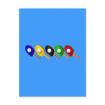 Table Tennis Bat and Ping Pong Ball Sports Postcard