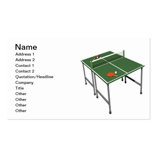 Table Tennis Business Card
