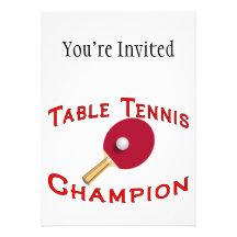 Table Tennis Champion Custom Announcement