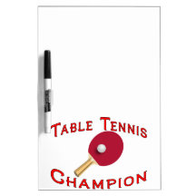 Table Tennis Champion Dry Erase White Board
