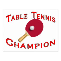 Table Tennis Champion Post Cards