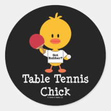 Table Tennis Chick Stickers