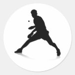 Table Tennis Player Round Sticker