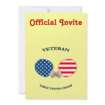 Table Tennis Veteran Custom Invitations