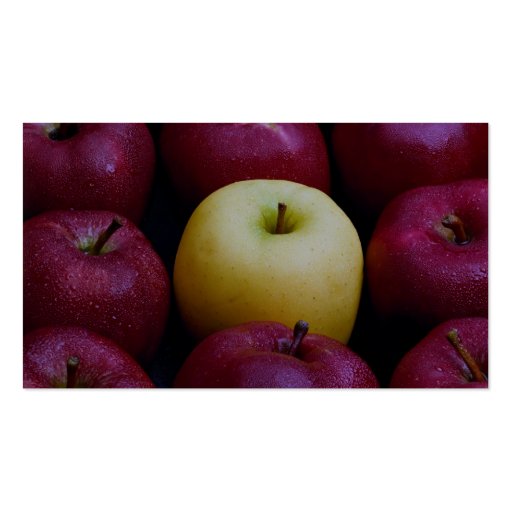 Table top of nine apples, yellow and red business card template (back side)