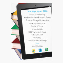 Tablet Grad Graduation Invitation invitations