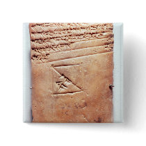 Tablet with cuneiform script, c.1830-1530 BC Pinback Buttons