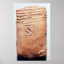 Tablet with cuneiform script, c.1830-1530 BC Posters
