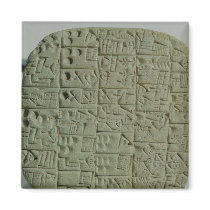 Tablet with cuneiform script magnets