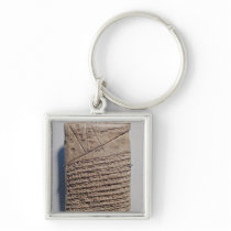 Tablet with fourteen lines of a mathematical text keychain