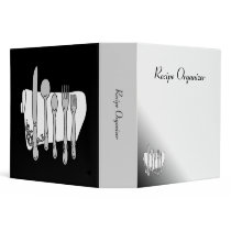Tableware Black White Custom Recipe Binder