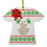Tacky Christmas Sweater Party 1st Place Prize Xmas Christmas Tree Ornament