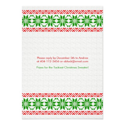 Tacky Ugly Christmas Sweater Party Invitation