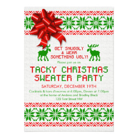 Tacky Ugly Christmas Sweater Party Invitation