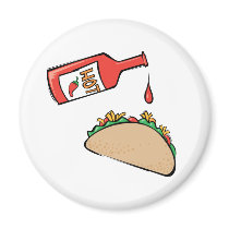 Taco and Hot Sauce magnets