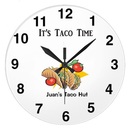 Taco Clock Mexican Restaurant Wall Clock Zazzle