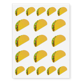 Taco Emoji Cute Novelty Foodie Temporary Tattoos