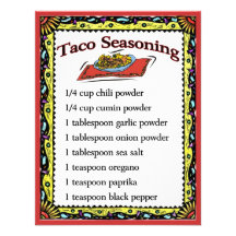 Taco Seasoning Cards, add text