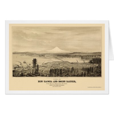 Tacoma, WA Panoramic Map - 1878 Card