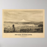 Tacoma Washington 1878 Antique Panoramic Map Posters