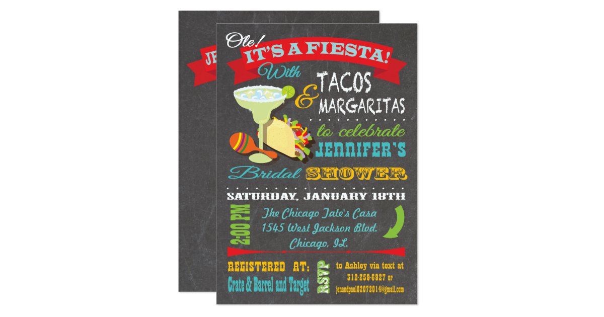 Tacos and Tequila Bridal Shower Invitation Zazzle