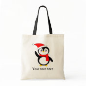 Tad the Snuggly Penguin Canvas Bags