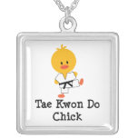 Tae Kwon Do Chick Sterling Silver Necklace