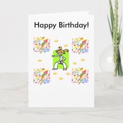 This birthday card is for girls who love Taekwondo