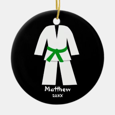 Taekwondo Karate Green Belt Personalized Ornament