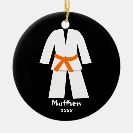 taekwondo karate orange belt personalized christmas tree taekwondo karate orange belt personalized christmas tree