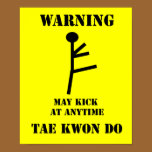 Taekwondo Warning Poster Print posters