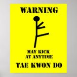 Taekwondo Warning Poster Print