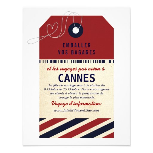 Tag Bagages de Voyage Réserver la Date Custom Invite