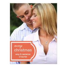 Tagged Photo Christmas Card-orange Personalized Invitations