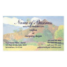 Tahitian Landscape, Mountains Tahiti, Paul Gauguin Business Card Templates