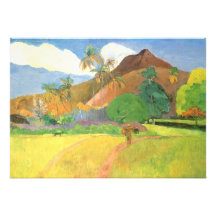 Tahitian Landscape, Mountains Tahiti, Paul Gauguin Custom Announcements