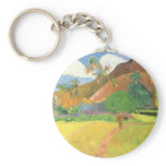Tahitian Landscape, Mountains Tahiti, Paul Gauguin Keychain