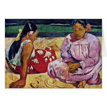 Tahitian Women On The Beach By Paul Gauguin Card
