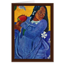 Tahitierin With Mango By Gauguin Paul Greeting Card