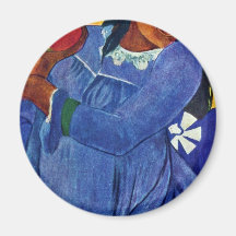 Tahitierin With Mango By Gauguin Paul Magnet