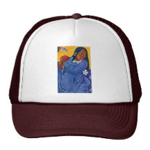 Tahitierin With Mango By Gauguin Paul Mesh Hat
