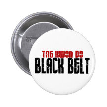 Tai Kwan Do Black Belt Karate Pinback Button