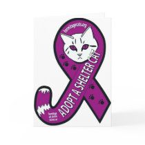 Tailed awareness ribbon: Adopt a shelter cat cards by heidiw0 Tailed awareness ribbon: Adopt a shelter cat cards