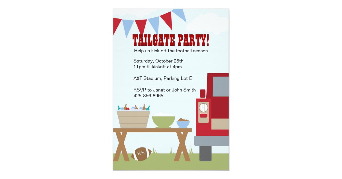 Tailgate Football Party Invitation | Zazzle Tailgate Football Party Invitation | Zazzle