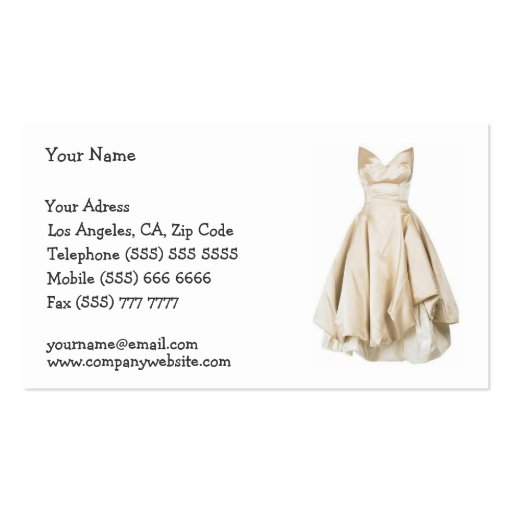 Tailor Business Card (front side)