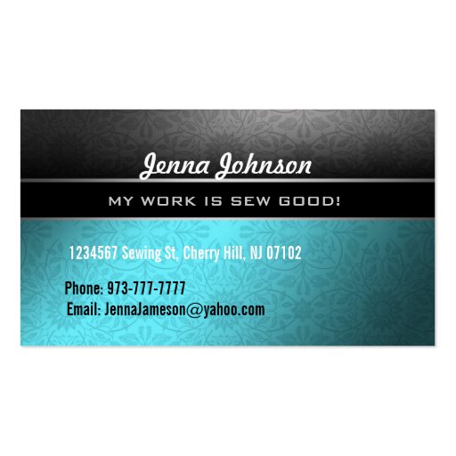 Tailor Business Cards (back side)